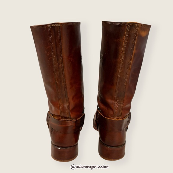 Frye Harness 12R Brown Cavalry Southwestern Cowboy Real Leather Distressed Boots - Picture 11 of 15